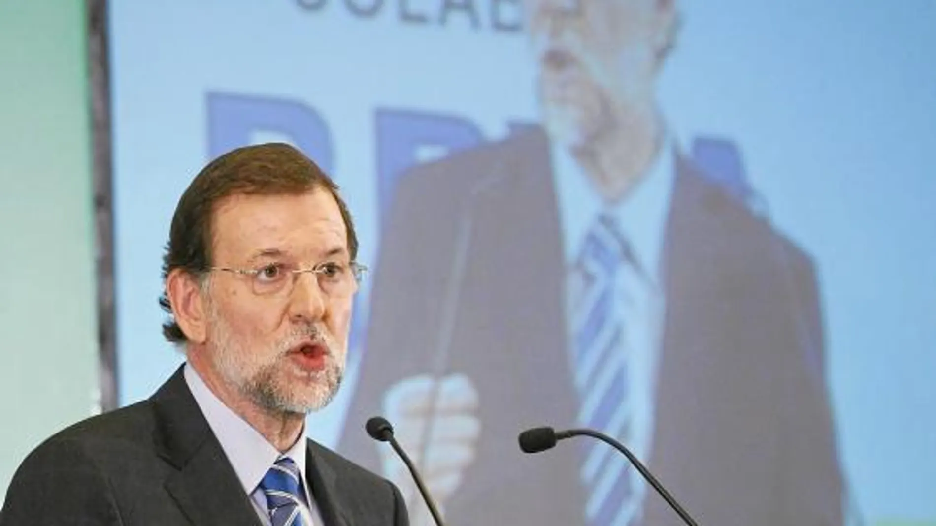 Rajoy, ayer, en la Asamblea de la Asociación de Autónomos