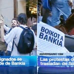 TVE calienta las protestas ante la sede de Bankia