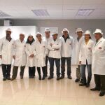 Imagen de la delagación oficial argentina, durante su visita