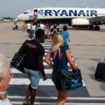 Un avión de Ryanair en el aeropuerto de Reus