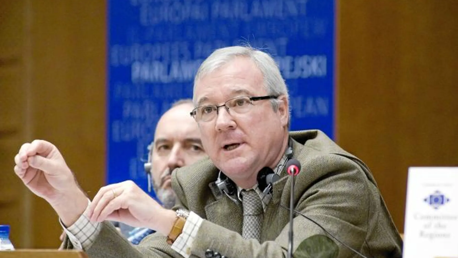 Imagen de archivo del presidente de la Región de Murcia, Ramón Luis Valcárcel, en una intervención en Bruselas