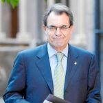 El president de la Generalitat, Artur Mas, ayer en su llegada a la reunión del Consell Executiu