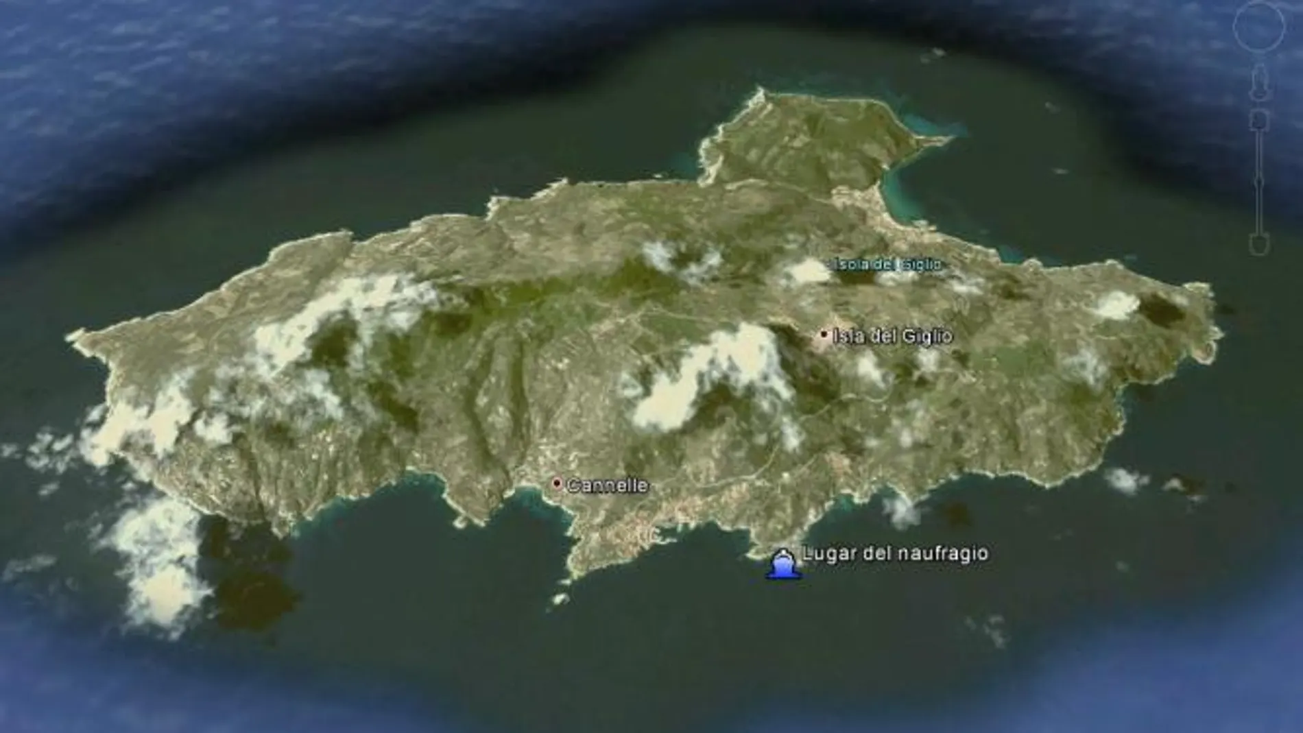 La isla de Giglio el lugar del naufragio