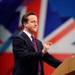 El primer ministro británico David Cameron durante el congreso anual del Partido Conservador británico