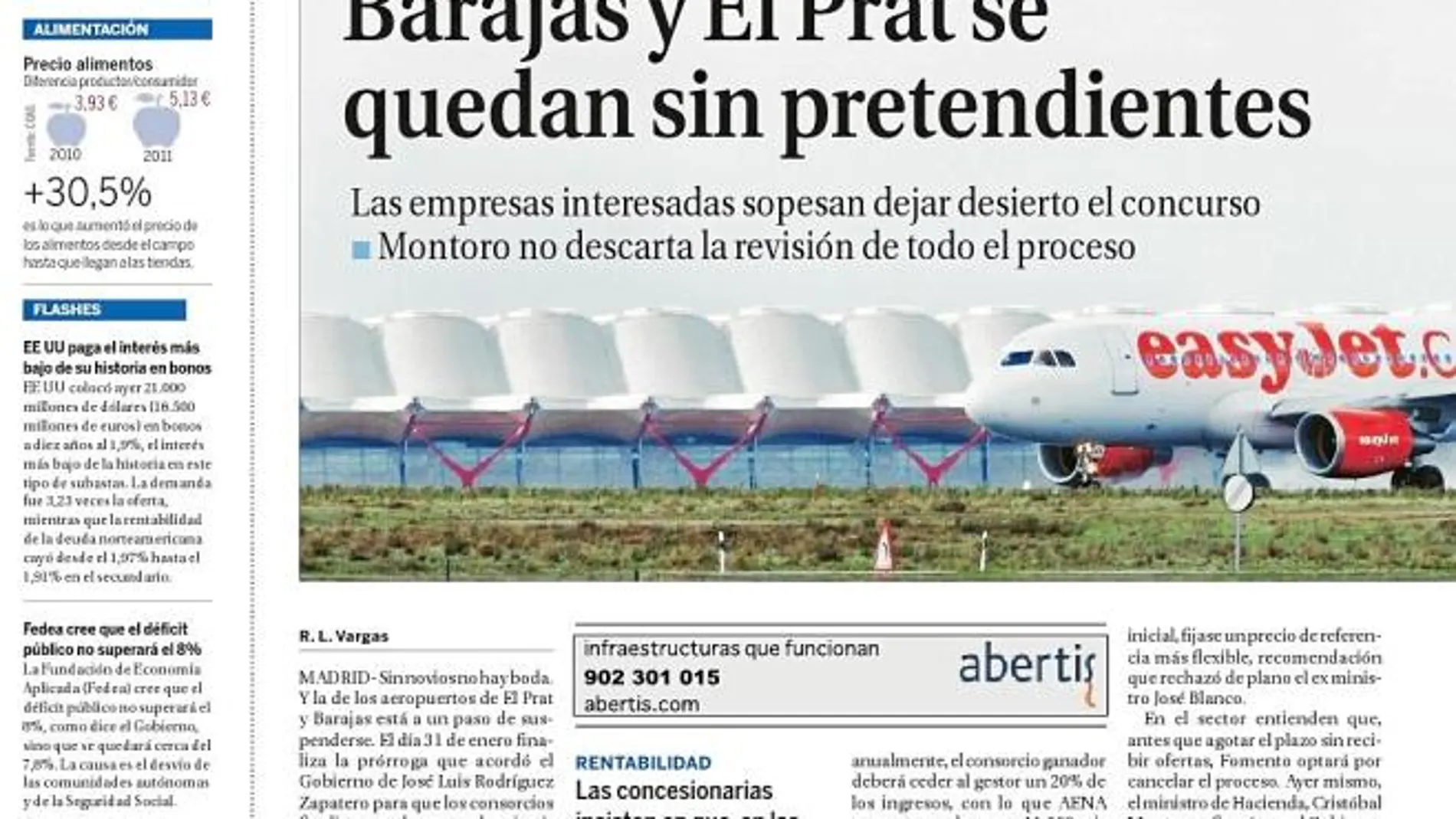 Fomento suspende la privatización de El Prat y Barajas