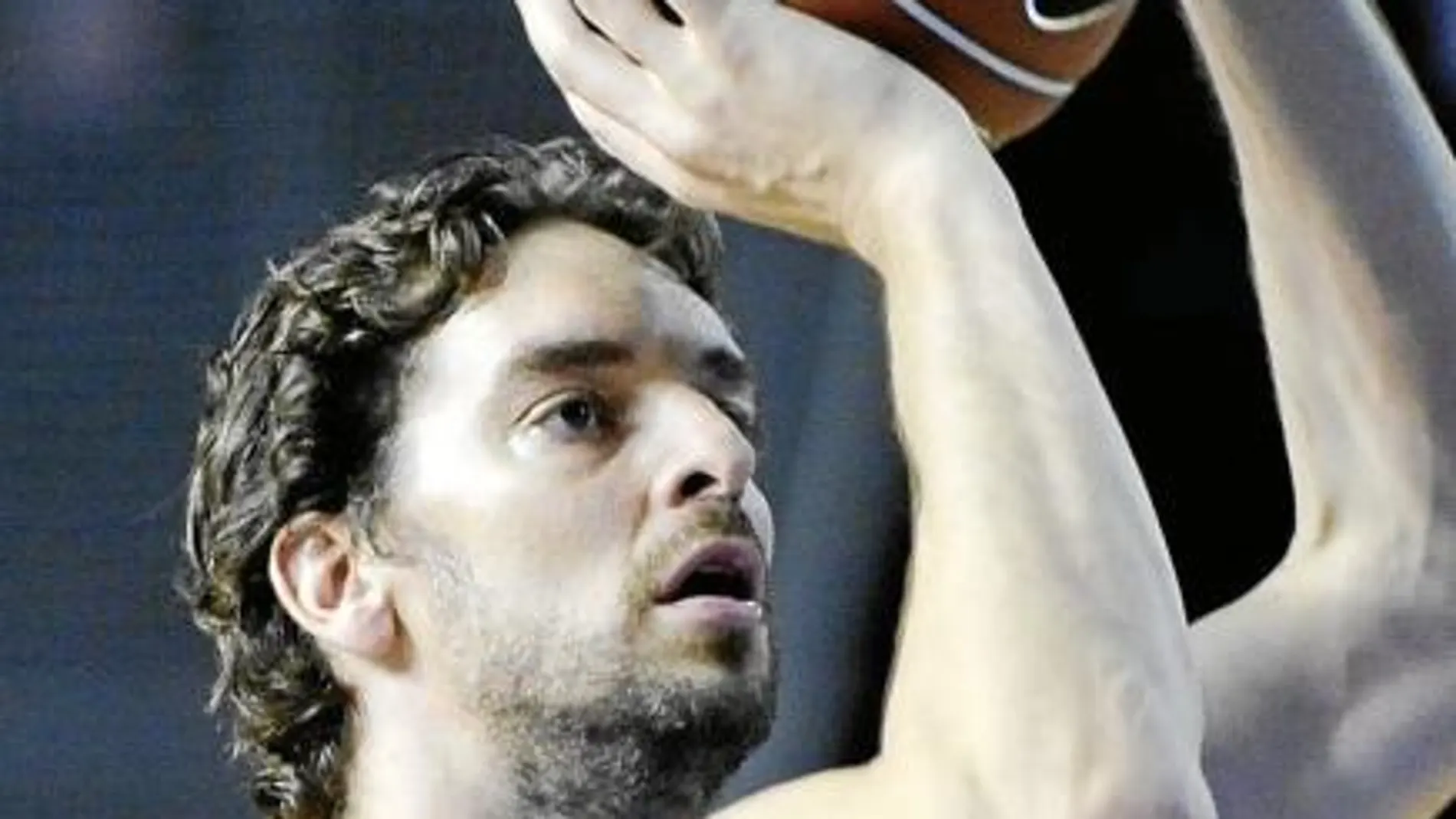 Pau Gasol, durante un entrenamiento en el Palau