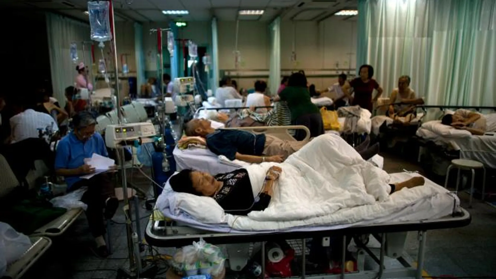 Enfermos de malaria en un hospital chino
