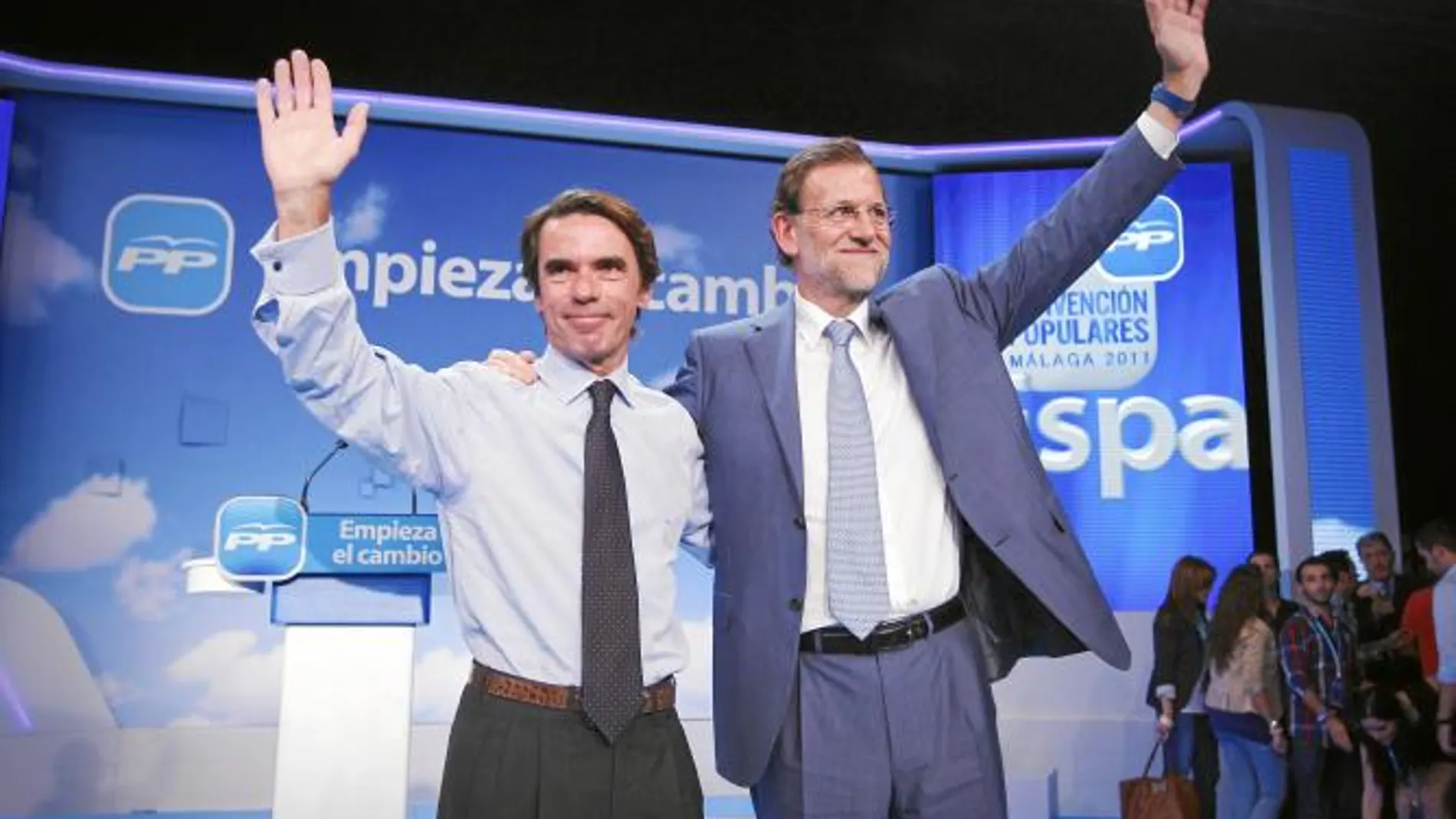Rajoy y Aznar, en la imagen en una Convención Nacional del PP, declaran mañana como testigos en el juicio de la "caja B" del partido