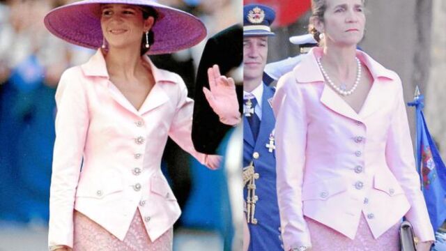 A la izda., el 4 de octubre pasado. A la dcha., el mismo traje, ayer