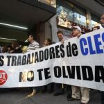 Los trabajadores de Clesa en la Audiencia Nacionak donde acudió a declarar Ruiz Mateos