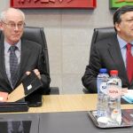 Van Rompuy, presidente del Consejo, y Durao Barroso, de la Comisión