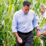 de campañA en Iowa. El candidato republicano, Mitt Romney, en una granja en la ciudad de Des Moines