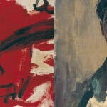 «Cabeza roja», una obra de Tàpies realizada hace cuatro años. Un autorretrato de juventud del artista