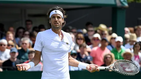 Feliciano López, durante un partido en Wimbledon
