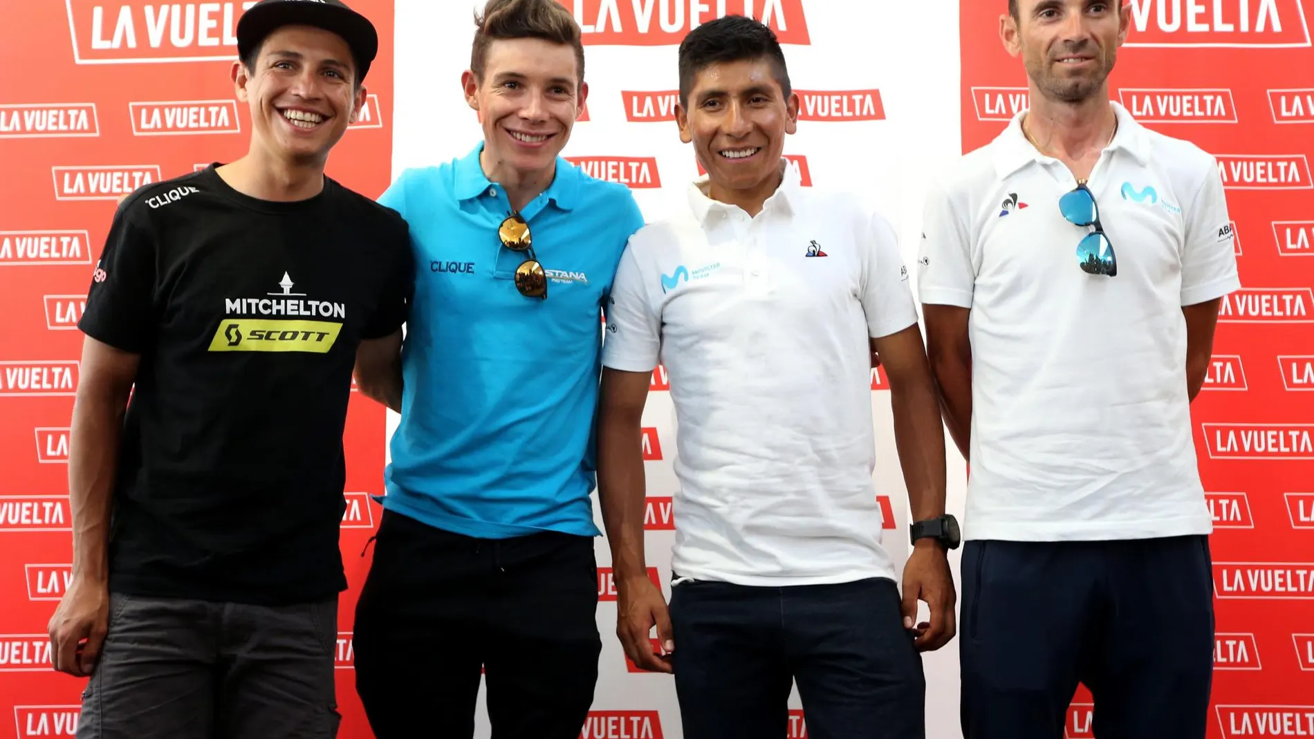 Esteban Chaves, Miguel Ángel López, Nairo Quintana y Alejandro Valverde