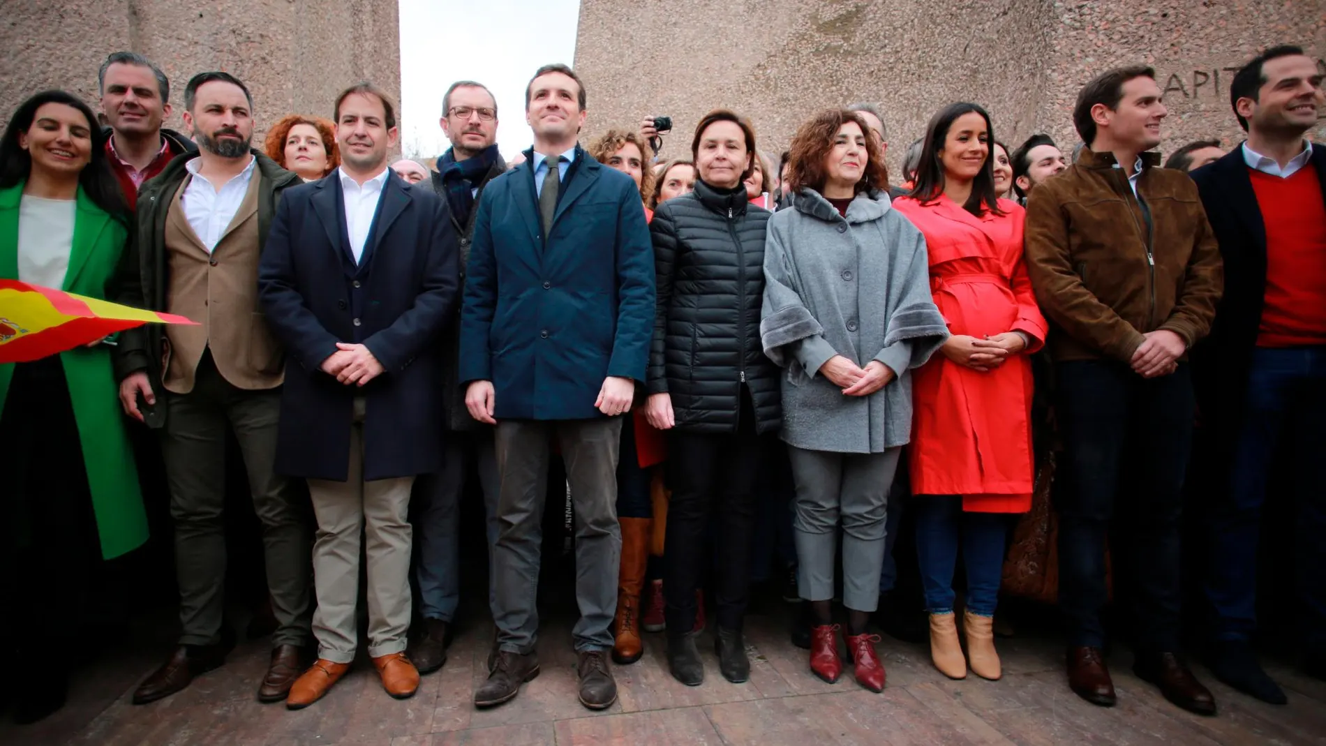 Abascal y Rivera, en la ya célebre fotografía de la manifestación de Colón