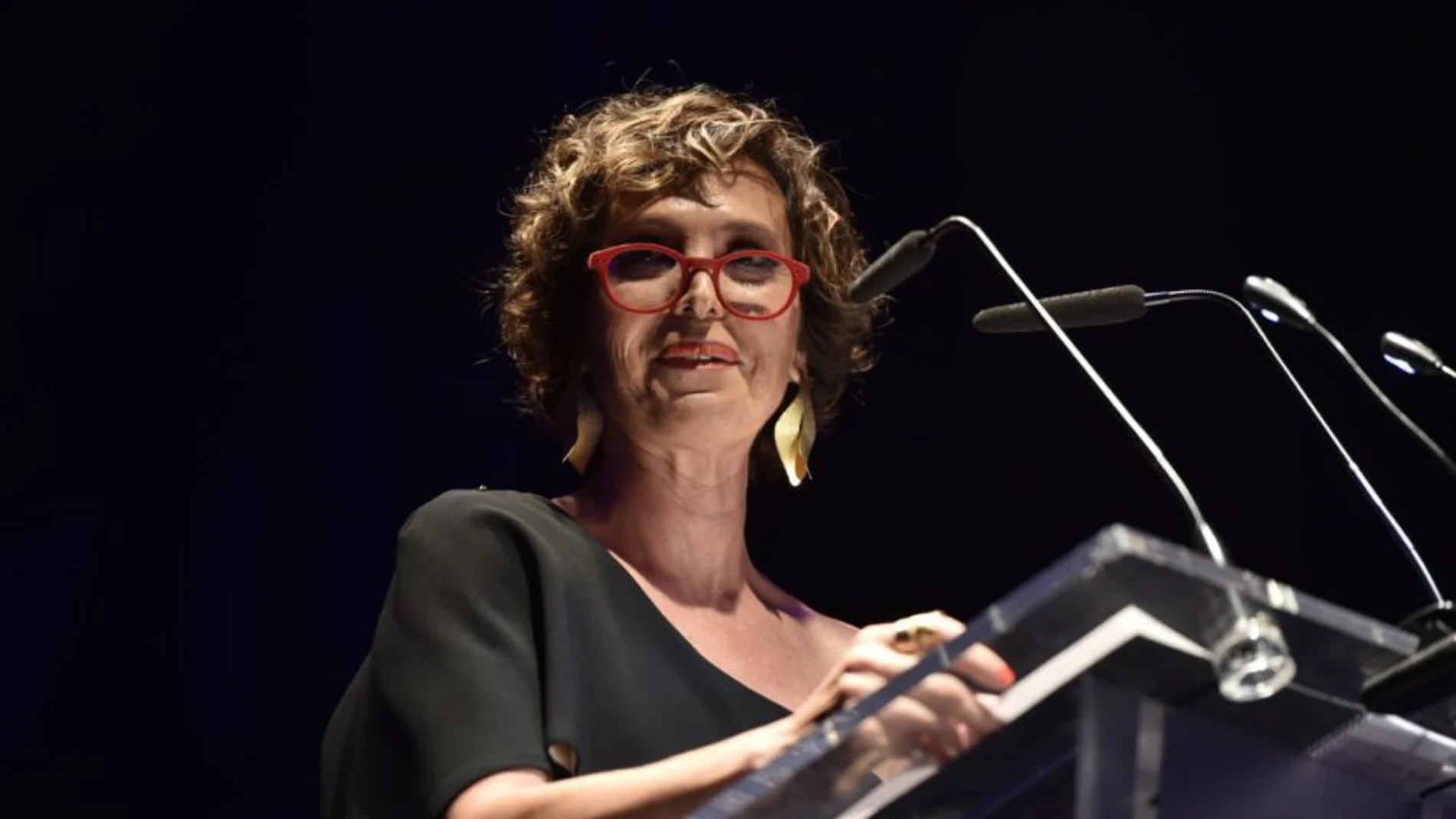 Aída Gómez durante su intervención en el Festival del Cante de las Minas