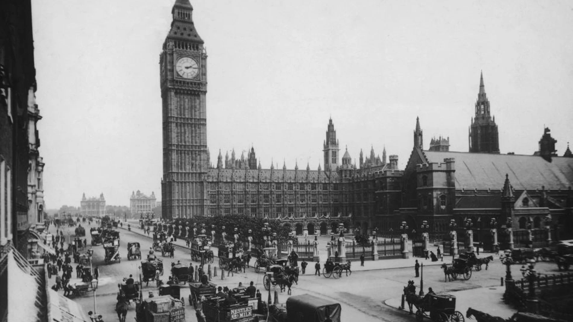 El Parlamento y el Big Ben cerca de 1850, escenario de la novela de Elizabeth MacNeal