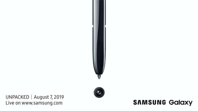 La enigmática invitación con el S Pen apuntando a la cámara fotográfica del Note 10.