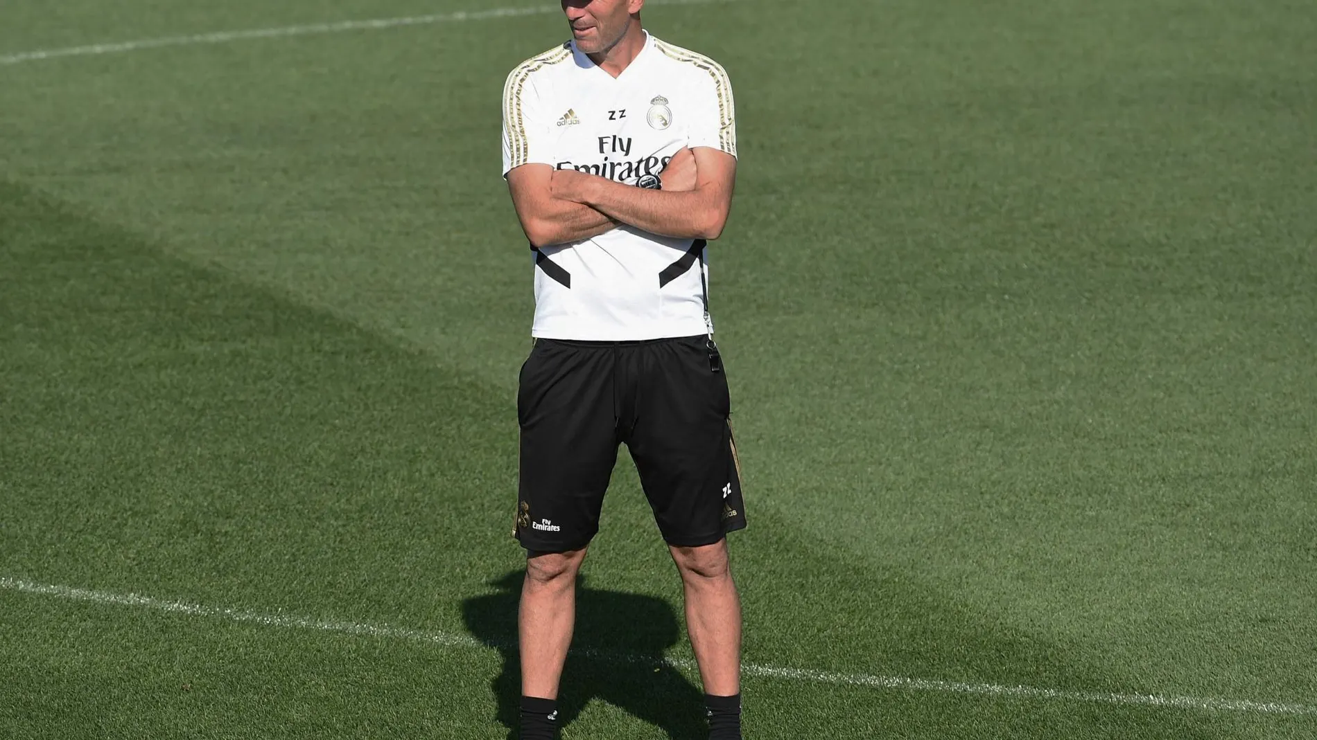 Zidane, en el entrenamiento del Real Madrid