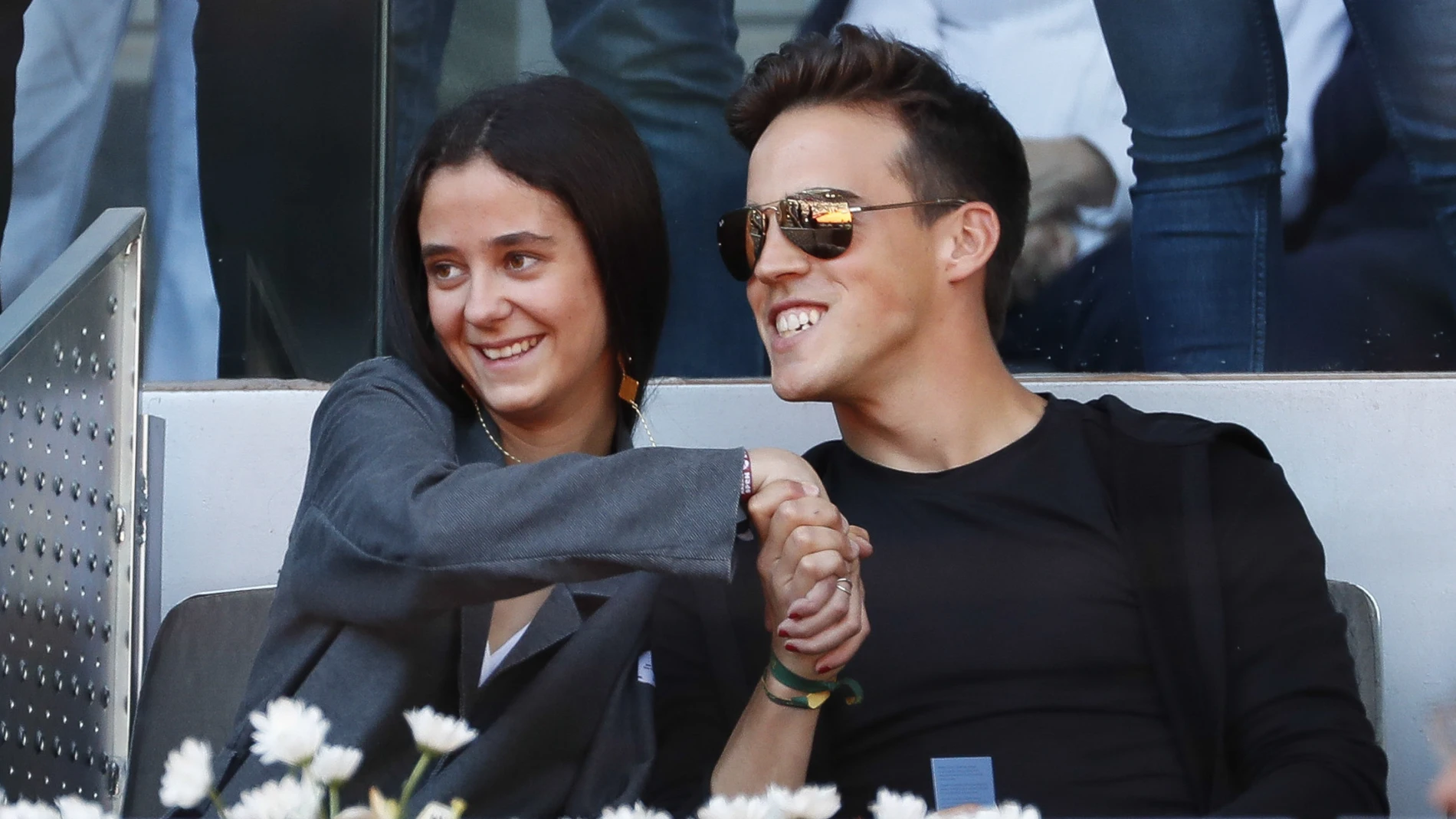 La pareja de la mano durante un partido en el Open de Tenis de Madrid en mayo de 2019