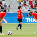 Las jugadoras de la selección española, tras el partido contra Estados Unidos. EFE/Juan Carlos Cárdenas