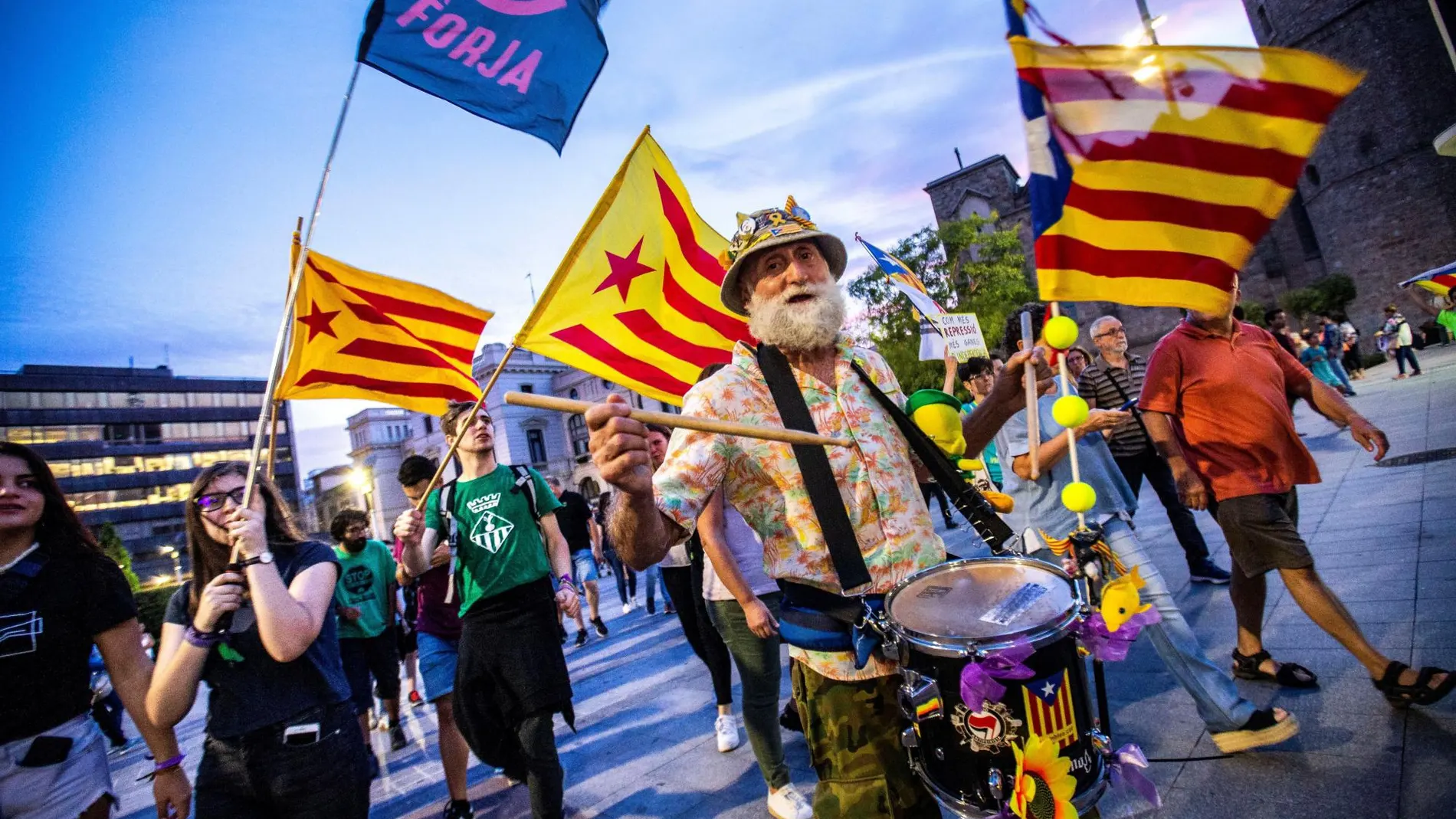 Manifestación de independentistas en Cataluña