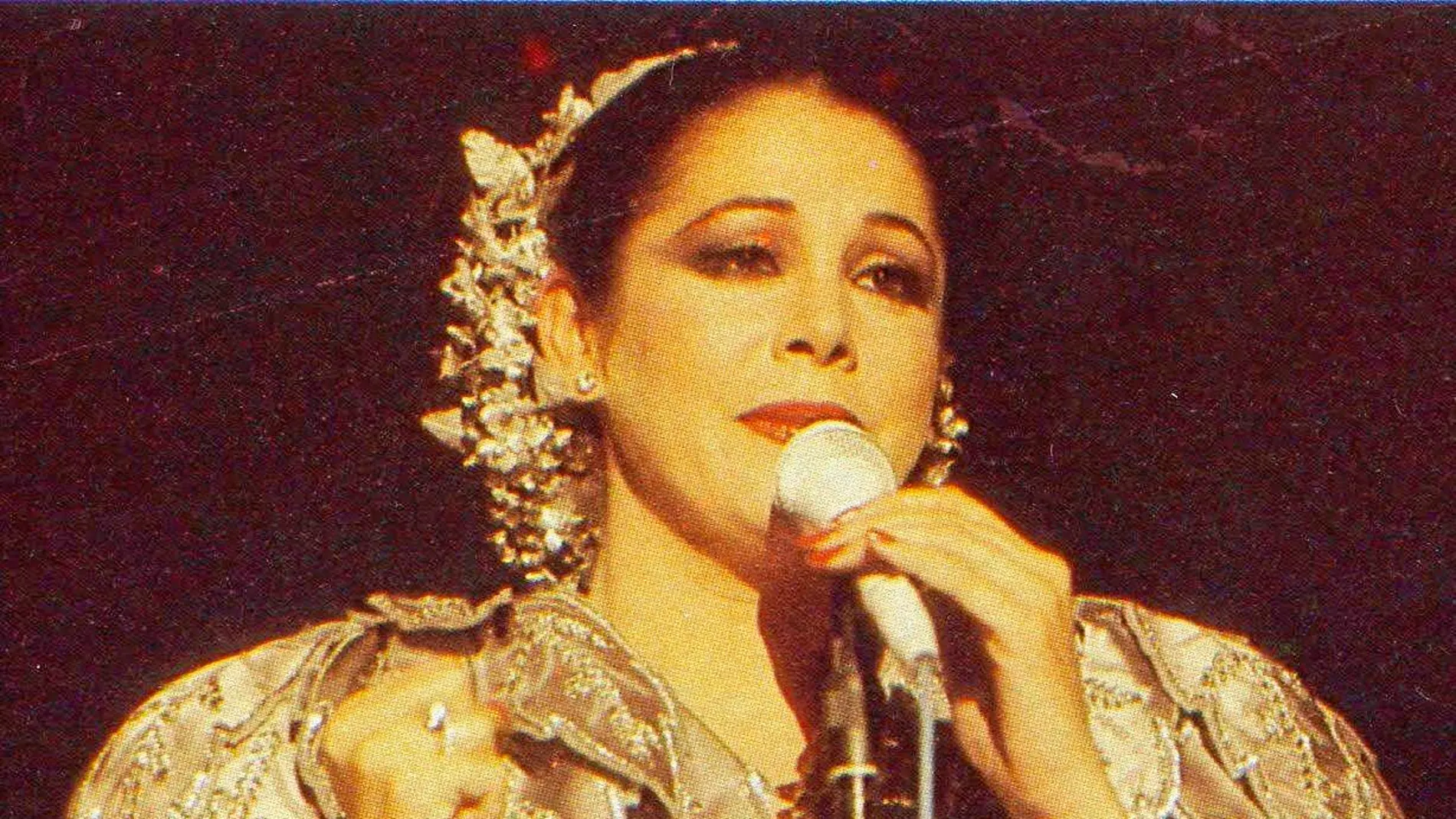 La artista ofreció en diciembre de 1985 un concierto a beneficio de la Fundación Reina Sofía (al que pertenece esta imagen); al terminar la soberana acudió al camerino a saludarla