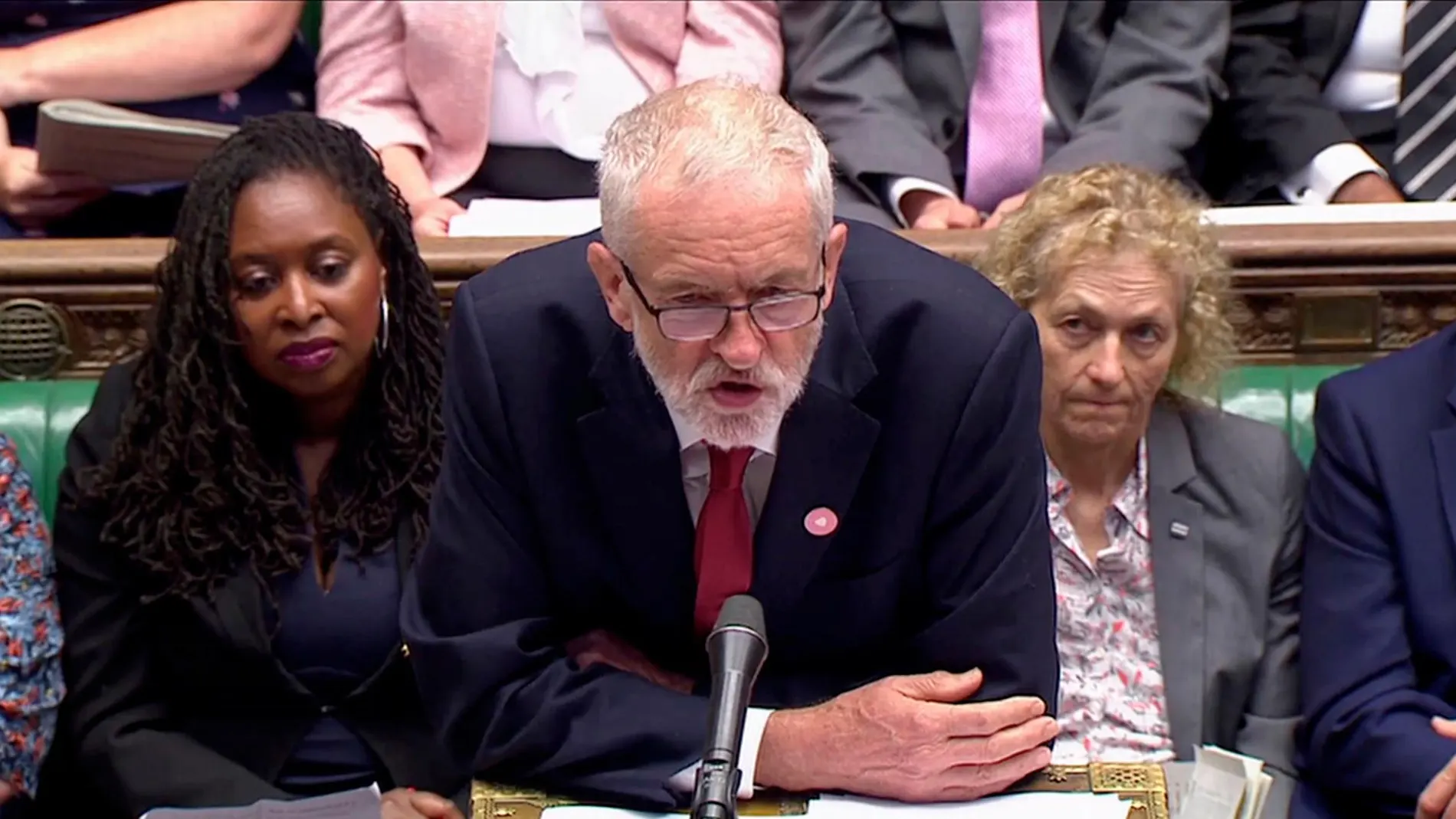 Jeremy Corbyn, líder del Partido Laborista, hoy en una intervención en Westminster