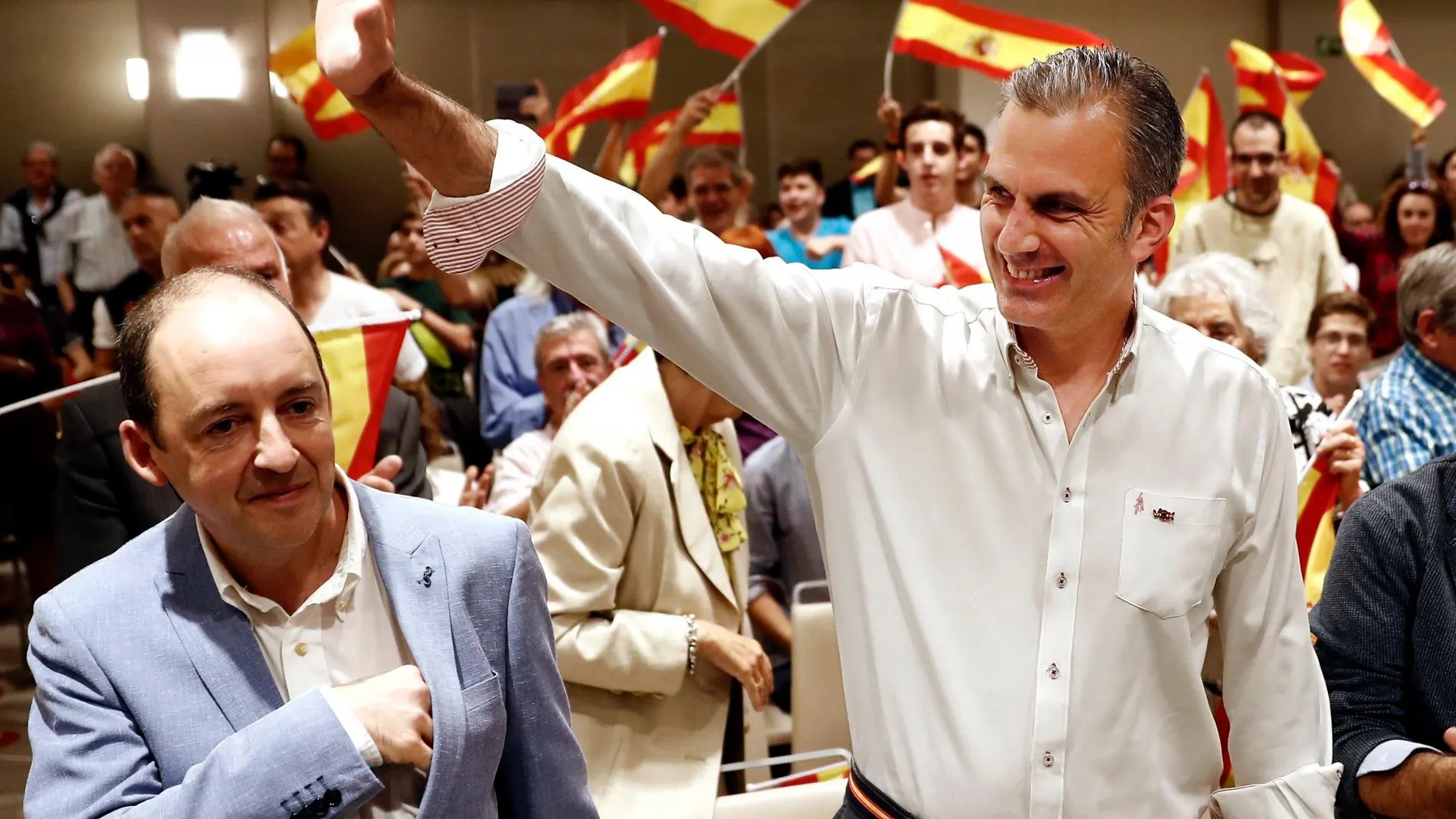 El secretario general de Vox Javier Ortega Smith durante un acto preelectoral/Foto: Efe