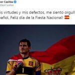 Casillas muy patriota el Día de la Hispanidad