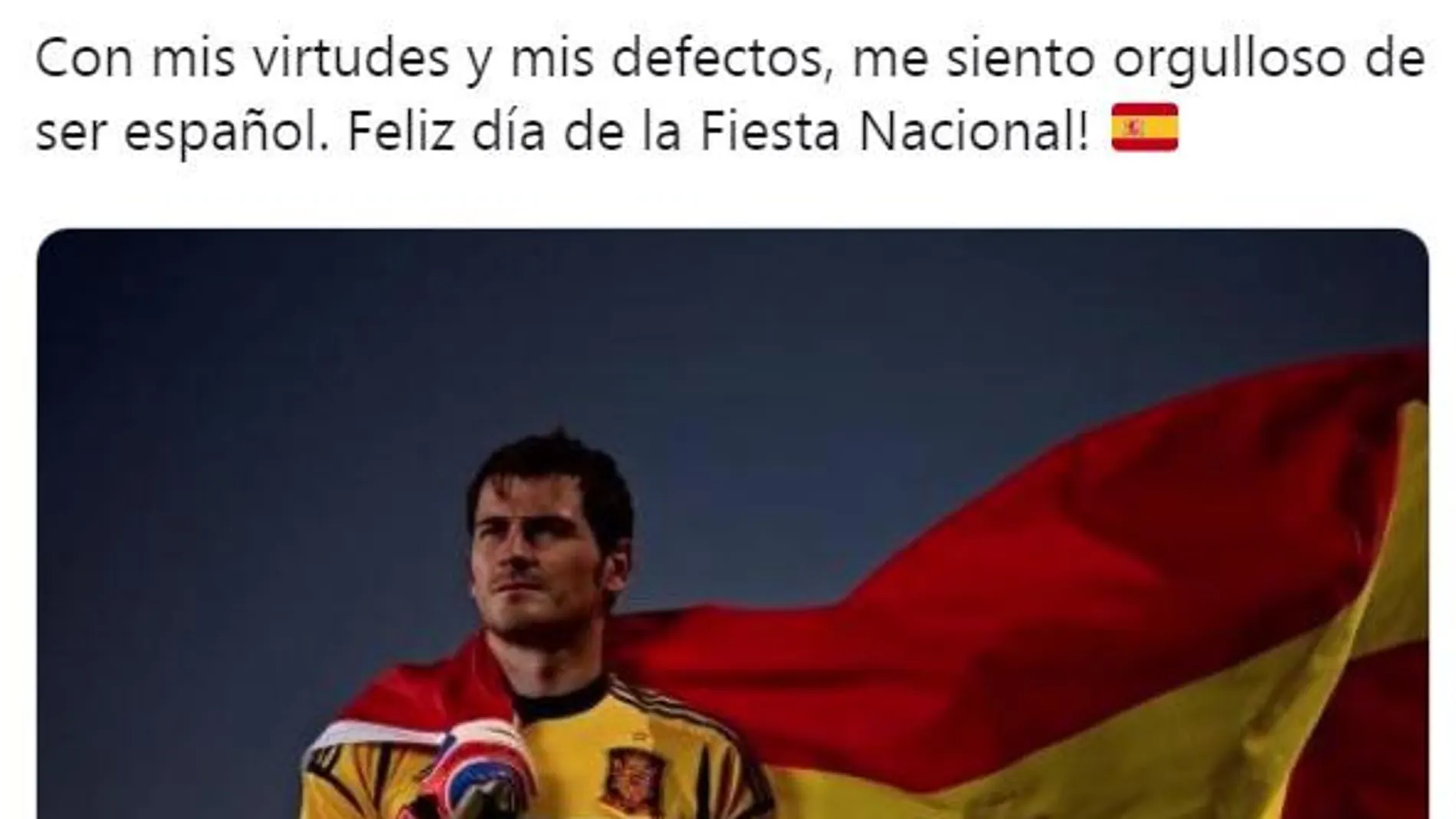 Casillas muy patriota el Día de la Hispanidad