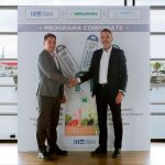 Nichan Bakkalian, responsable de Organización de Mercadona, junto a Javier Jiménez Marco, director general de Lanzadera, en las instalaciones de Marina de Empresas