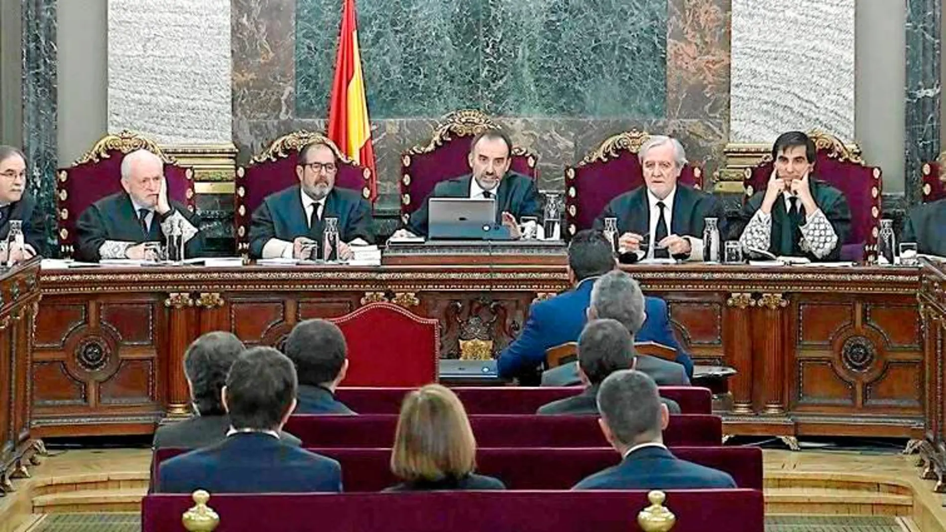 El tribunal que juzga el «procés», durante una sesión en el Supremo