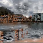 Imagen facilitada por Greenpeace de cómo quedaría San Sebastián con la subida del nivel del mar