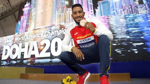 Orlando Ortega, con la medalla de bronce en el pasado Mundial