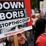 Manifestantes contra el Brexit salvaje y contra el “golpe” de Boris Johnson, este sábado en Londres/Efe