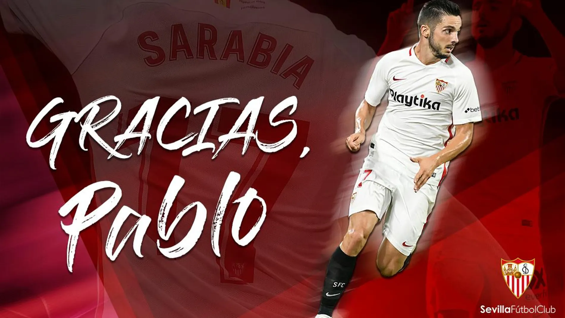 Imagen con la que el Sevilla ha despedido a Sarabia