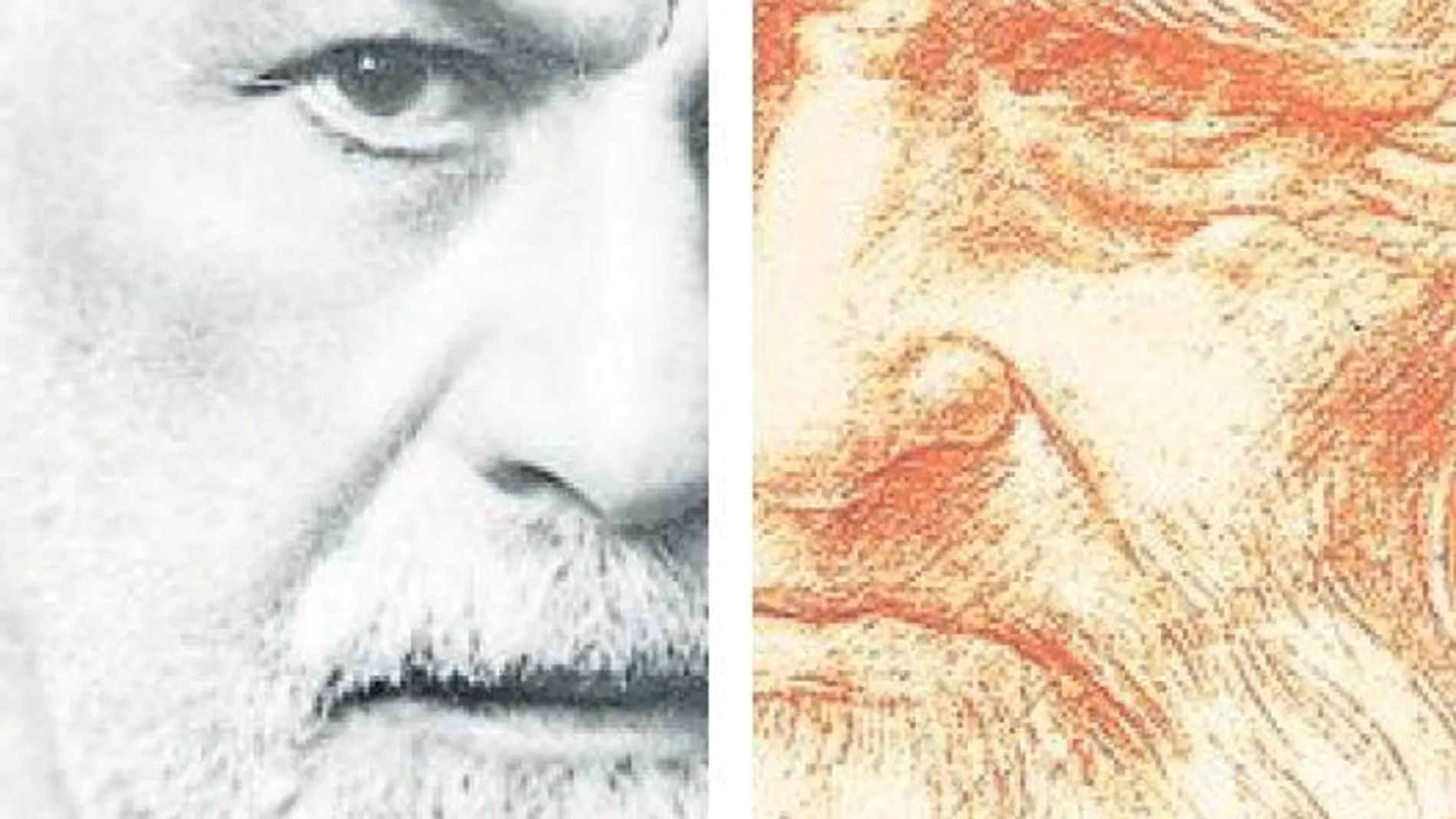Freud (a la izda.) sentó en el diván al artista del Renacimiento