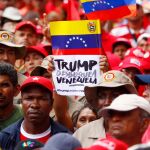 Manifestación antiestadounidense en Caracas, Venezuela