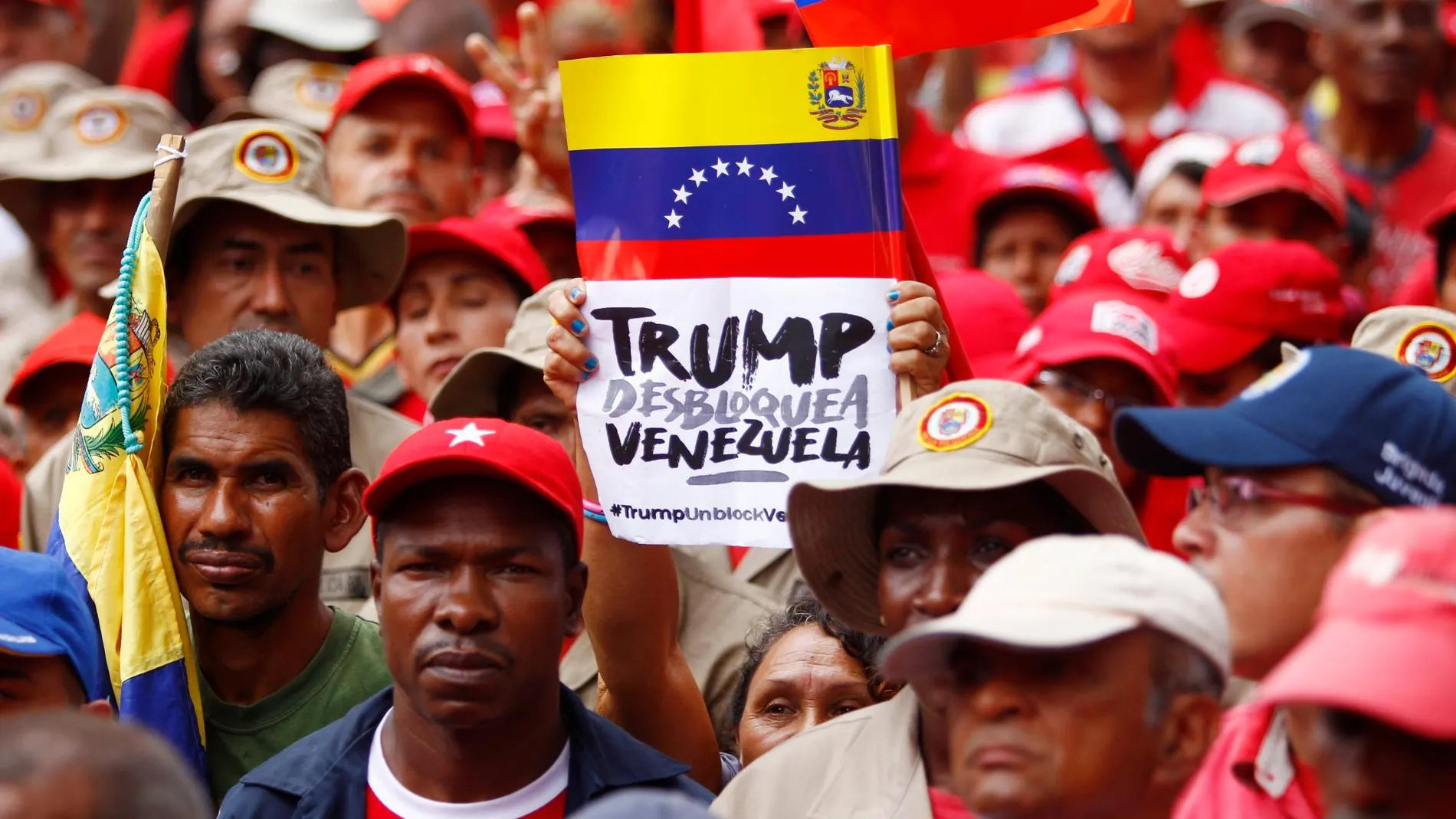 Manifestación antiestadounidense en Caracas, Venezuela