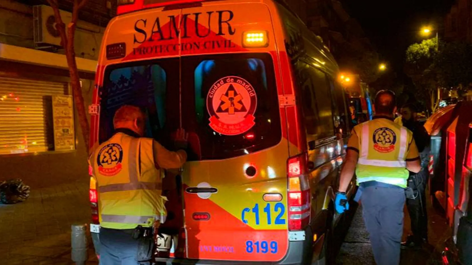 Efectivos del SAMUR en el lugar del suceso