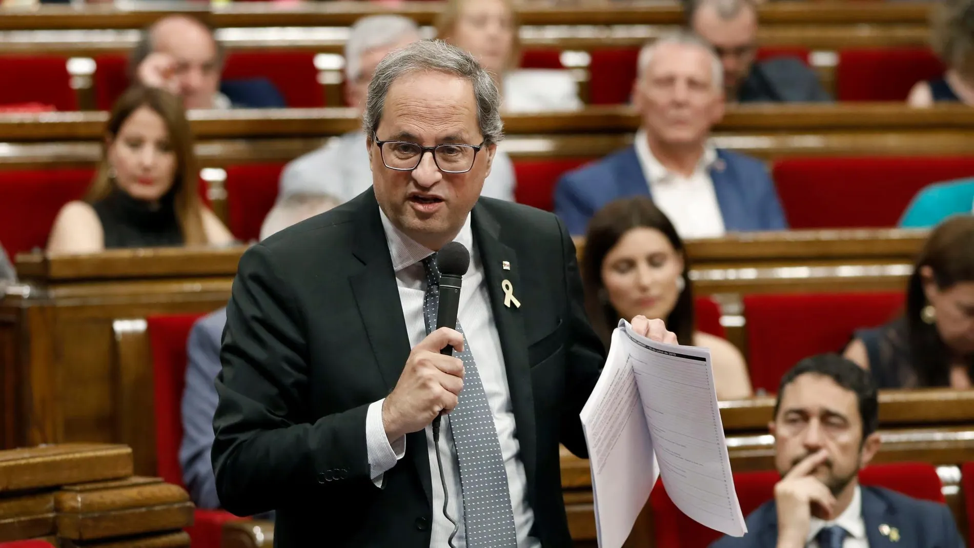 El president de la Generalitat, Quim Torra, ayer en el Parlament