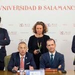 El rector de la USAL, Ricardo Rivero, presenta el nuevo máster con representantes de La Sorbona y Estocolmo