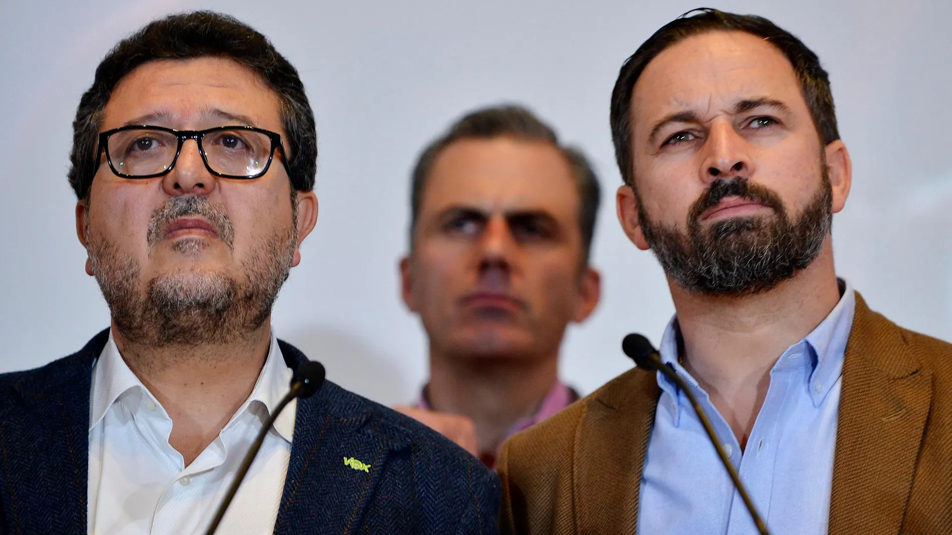 Serrano, Francisco Javier Ortega-Smith y Santiago Abascal / Foto: Manuel Olmedo