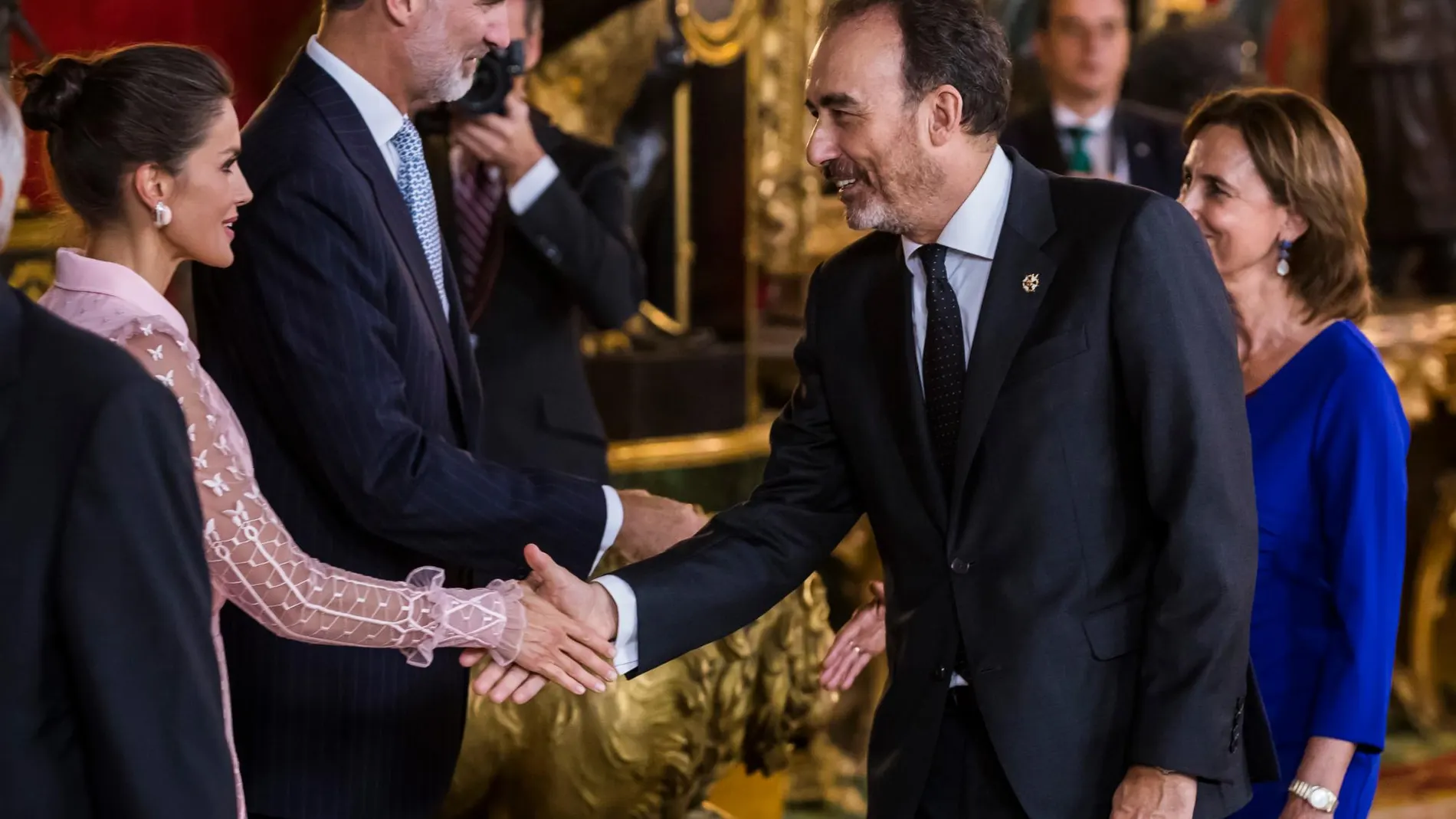 Los Reyes y el juez del Tribunal Supremo Manuel Marchena en el Palacio Real de Madrid/Foto: Alberto R. Roldán