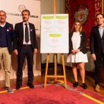 Conrado Íscar, Maria Dolores Mayo, Santiago Mora y Juan José Calvo, durante la presentación de la candidatura