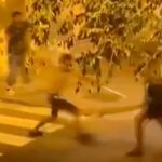 Captura del vídeo grabado de la pelea entre jóvenes