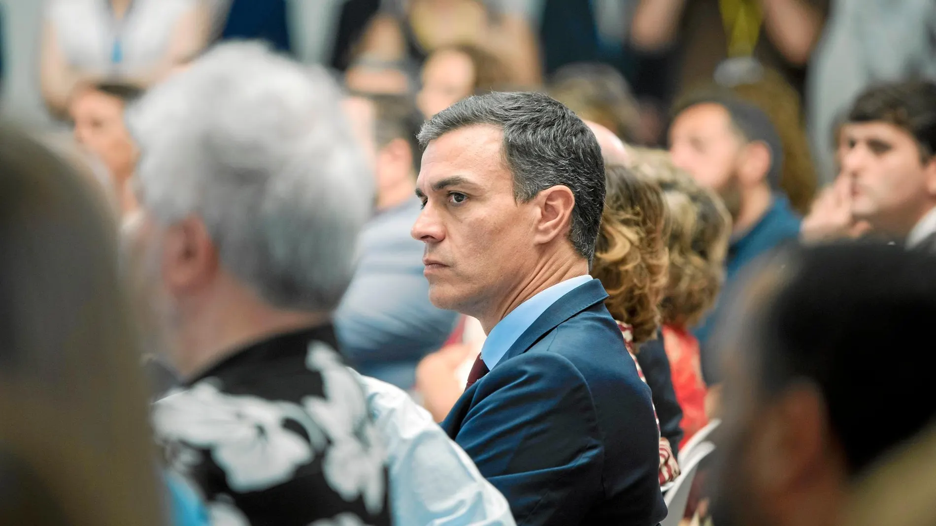 Pedro Sánchez, ayer en Moncloa, en una recepción a representantes de colectivos LGTBI. Foto: David Jar