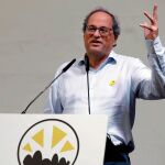 Quim Torra, participa en el acto Luz y Libertad, para conmemorar del referéndum unilateral del 1 de octubre del 2017. EFE/ Susanna Sáez